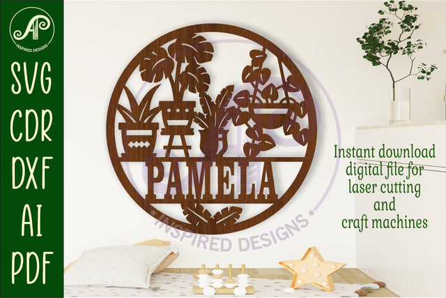 Indoor plants name wall art sign, SVG personalized sign SVG APInspireddesigns 