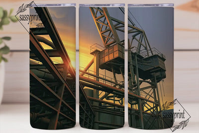 Industrial Sunset Scene 20oz Tumbler Sublimation sassyprint 