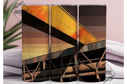 Industrial Sunset Scene 20oz Tumbler Sublimation sassyprint 