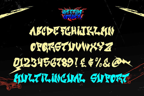Inferno Corner - 3d Sharp Layered Graffiti Font Font Mozzatype 