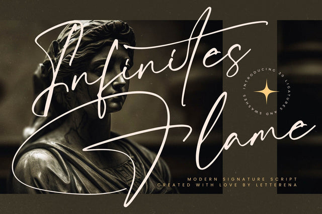 Infinites Flame - Modern Signature Script Font Letterena Studios 