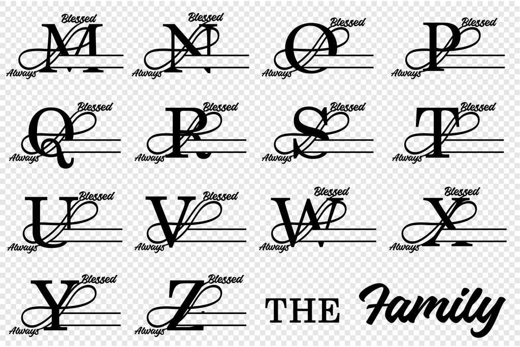 Infinity Monogram Split Alphabet Letters SVG Cut Files, Split Font SVG ...