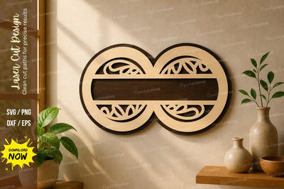Infinity Name Frame laser Cut svg Cutting file SVG Regulrcrative 
