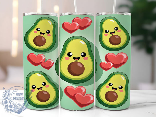 Inflated Avocado 20oz Tumbler Wrap, Avocado Float Wrap, 20Oz Summer Drinkware, Inflatable Avocado Cup, Sublimation Avocado Design, Fun Avocado Gift, Pool Float Tumbler Wrap Sublimation ToriDesigns 