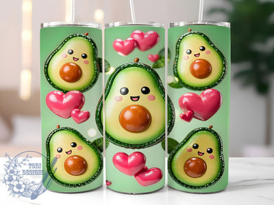 Inflated Avocado 20oz Tumbler Wrap, Avocado Float Wrap, 20Oz Summer Drinkware, Inflatable Avocado Cup, Sublimation Avocado Design, Fun Avocado Gift, Pool Float Tumbler Wrap Sublimation ToriDesigns 