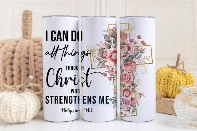 Inflated Bible Quote Tumbler Wrap PNG Christian Faith Affirmation 20oz Skinny Straight Tumbler Sublimation Digital Download Gift for Her Sublimation BouDesign 