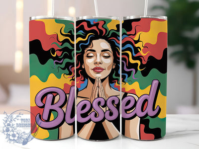 Inflated Blessed Empowerment Tumbler, Bubble Wrap Design Cup, Black Women Empowerment Wrap, 20oz Sublimation Tumbler, Afrocentric Blessed Cup, Inspirational Woman Wrap, Blessed Quote Tumbler Sublimation ToriDesigns 