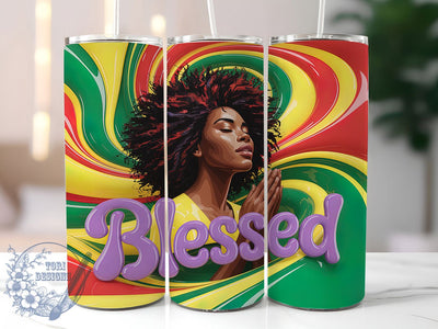 Inflated Blessed Empowerment Tumbler, Bubble Wrap Design Cup, Black Women Empowerment Wrap, 20oz Sublimation Tumbler, Afrocentric Blessed Cup, Inspirational Woman Wrap, Blessed Quote Tumbler Sublimation ToriDesigns 