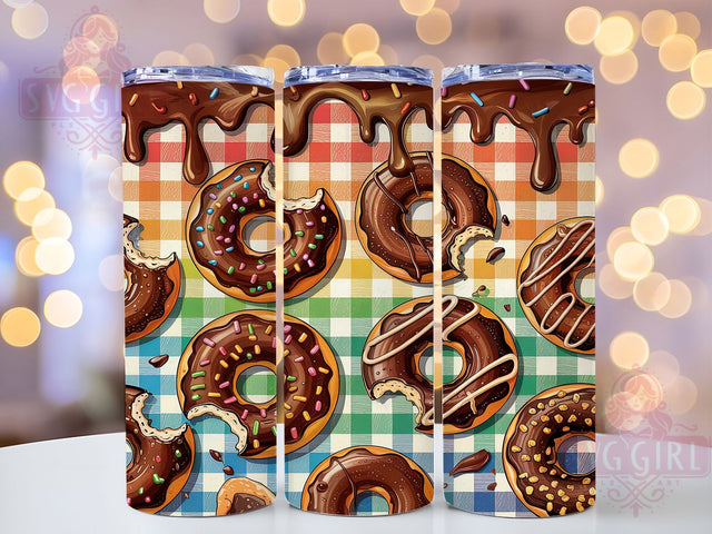 Inflated Chocolate Donut Tumbler Wrap, Chocolate Donut PNG, 3D Inflated Tumbler, Sweet Treat Tumbler, 20oz Sublimation Wrap, Dessert Tumbler Design, Inflated Donut Wrap Sublimation SvggirlplusArt 