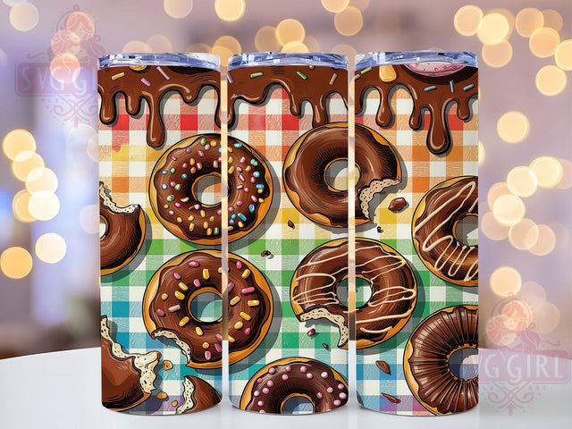 Inflated Chocolate Donut Tumbler Wrap, Chocolate Donut PNG, 3D Inflated Tumbler, Sweet Treat Tumbler, 20oz Sublimation Wrap, Dessert Tumbler Design, Inflated Donut Wrap Sublimation SvggirlplusArt 
