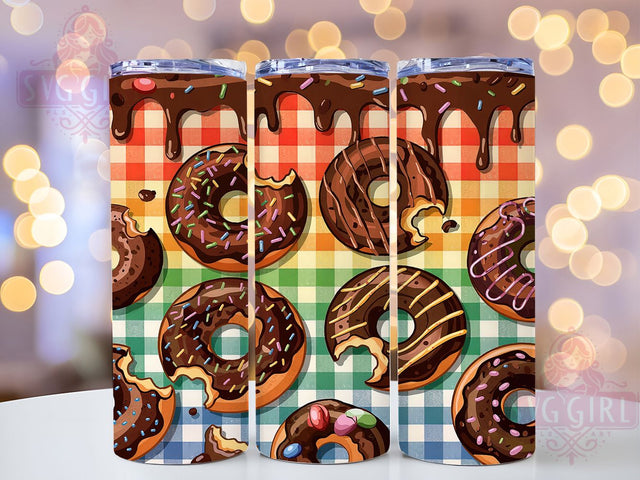Inflated Chocolate Donut Tumbler Wrap, Chocolate Donut PNG, 3D Inflated Tumbler, Sweet Treat Tumbler, 20oz Sublimation Wrap, Dessert Tumbler Design, Inflated Donut Wrap Sublimation SvggirlplusArt 