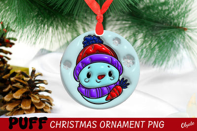Inflated Christmas Ornament PNG. Puff Snowman Sublimation Sublimation Olga Terlyanskaya 