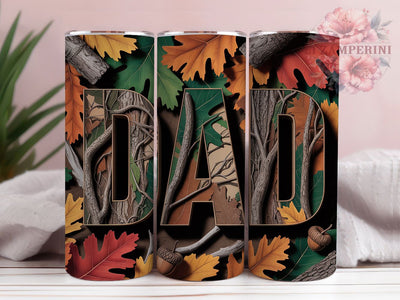 Inflated Dad Rustic Camo 20oz Tumbler, Hunting Camouflage, Outdoor Theme, Rustic Design, Nature Pattern, Skinny Tumbler, Sublimation PNG Sublimation Li Zamperini 
