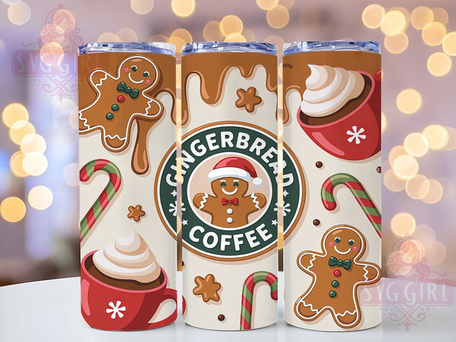 Inflated Gingerbread Coffee Christmas Tumbler, Inflated Holiday Sublimation Design, Festive Cup Art, 20oz Xmas Tumbler, Whimsical Gingerbread Mug, Stylish Christmas Cup, Cozy Holiday Wrap Sublimation SvggirlplusArt 