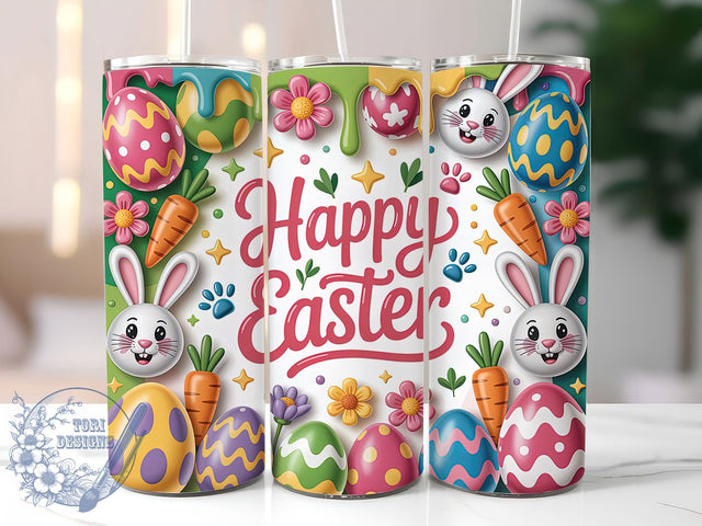 Inflated Happy Easter Bunny Tumbler, Happy Easter Tumbler, Cute Bunny Wrap, Festive Bunny Wrap, Playful Bunny Wrap, Sublimation Design, Trendy Gift Idea Sublimation ToriDesigns 