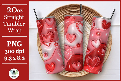 Inflated Heart Tumbler PNG | Valentine's Day Sublimation Sublimation B Renee Design 