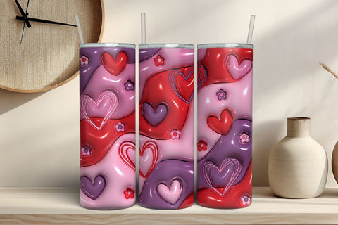 Inflated Heart Tumbler PNG | Valentine's Day Sublimation Sublimation B Renee Design 