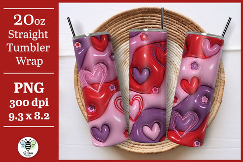 Inflated Heart Tumbler PNG | Valentine's Day Sublimation Sublimation B Renee Design 