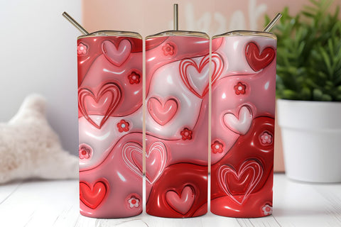 Inflated Heart Tumbler PNG | Valentine's Day Sublimation Sublimation B Renee Design 