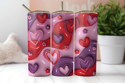 Inflated Heart Tumbler PNG | Valentine's Day Sublimation Sublimation B Renee Design 