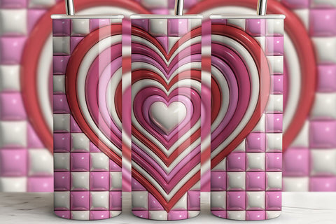 Inflated Heart Tumbler Wrap | Valentine's Day Sublimation Sublimation B Renee Design 