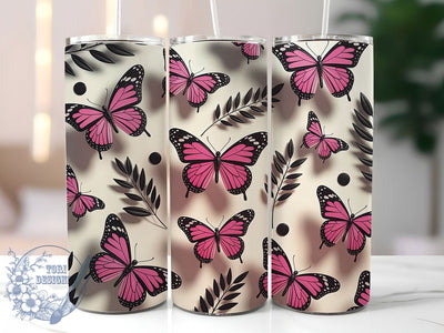 Inflated Monarch Butterfly 20oz Tumbler, Inflated Butterfly Cup Wrap, Artistic Butterfly Design, Sublimation Tumbler Wrap, 20Oz Tumbler Design, Colorful Monarch Cup, Unique Butterfly Wrap Sublimation ToriDesigns 
