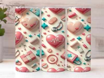 Inflated Nurse 3D Medical Tumbler Wrap, 3D Sublimation Design, Inflated Nurse Design, 20oz Tumbler PNG, Medical Tumbler Wrap, Cute Nurse Gift, Nursing Sublimation Sublimation Lara' s Designs 