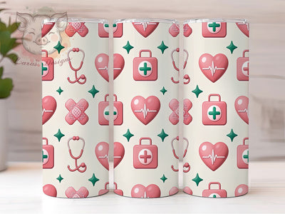 Inflated Nurse 3D Medical Tumbler Wrap, 3D Sublimation Design, Inflated Nurse Design, 20oz Tumbler PNG, Medical Tumbler Wrap, Cute Nurse Gift, Nursing Sublimation Sublimation Lara' s Designs 
