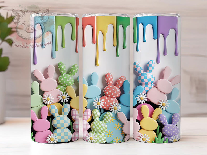 Inflated Puffy Easter Bunny Tumbler, Easter Rabbit Tumbler, Puffy Bunny Wrap, Cute Bunny Wrap, Festive Easter Wrap, Sublimation Design, Trendy Gift Idea Sublimation Lara' s Designs 