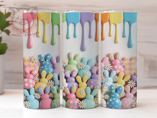 Inflated Puffy Easter Bunny Tumbler, Easter Rabbit Tumbler, Puffy Bunny Wrap, Cute Bunny Wrap, Festive Easter Wrap, Sublimation Design, Trendy Gift Idea Sublimation Lara' s Designs 