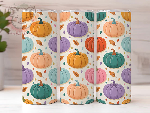 Inflated Pumpkin Spice Fall Tumbler, Inflated Pumpkin Wrap, Fall Spice Cup, 20oz Pumpkin Sublimation, Autumn Spice Tumbler, Cute Pumpkin Wrap, Fall Drinkware Design Sublimation Lara' s Designs 