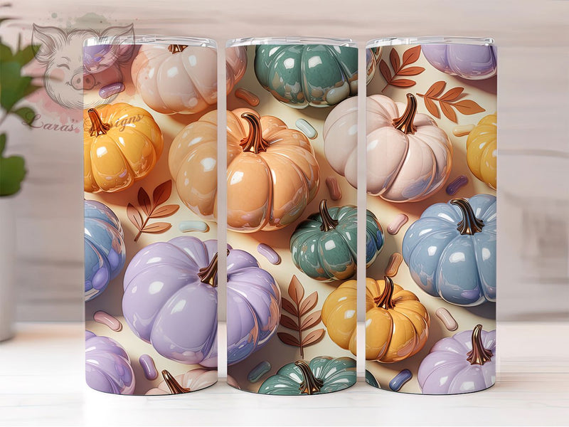 Inflated Pumpkin Spice Fall Tumbler, Inflated Pumpkin Wrap, Fall Spice Cup, 20oz Pumpkin Sublimation, Autumn Spice Tumbler, Cute Pumpkin Wrap, Fall Drinkware Design Sublimation Lara' s Designs 