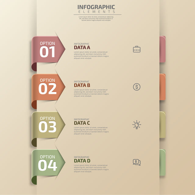 Infographic elements design template, business concept with 4 steps or options data infographics tab paper index template. illustration abstract background. SVG naemmiah021 