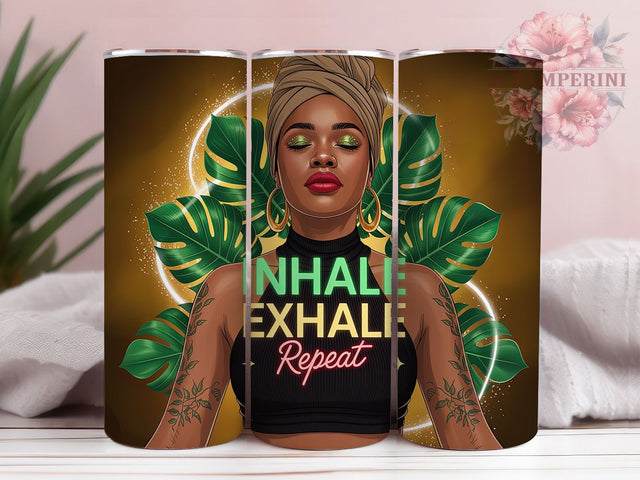 Inhale Exhale Mindfulness Quote Tumbler Wrap, Sublimation Design, Inhale Exhale Wrap, Relaxation Quote Design, Mindfulness Tumbler, 20Oz Tumbler, Digital Download Sublimation Li Zamperini 