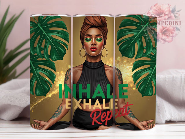 Inhale Exhale Mindfulness Quote Tumbler Wrap, Sublimation Design, Inhale Exhale Wrap, Relaxation Quote Design, Mindfulness Tumbler, 20Oz Tumbler, Digital Download Sublimation Li Zamperini 