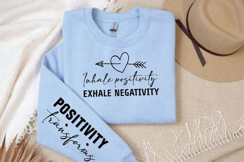 Inhale positivity exhale negativity Sleeve SVG Design, Inspirational sleeve SVG, Motivational Sleeve SVG, Positive Sleeve SVG SVG Regulrcrative 