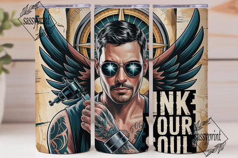 Ink Your Soul Tattoo Man 20oz Tumbler Sublimation sassyprint 