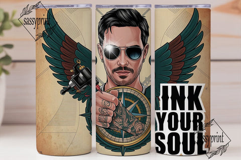 Ink Your Soul Tattoo Man 20oz Tumbler Sublimation sassyprint 
