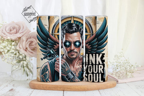 Ink Your Soul Tattoo Man 20oz Tumbler Sublimation sassyprint 