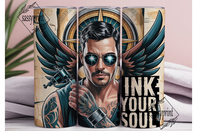 Ink Your Soul Tattoo Man 20oz Tumbler Sublimation sassyprint 
