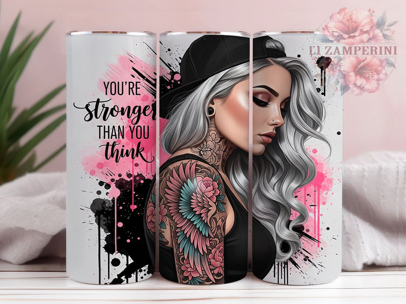 Inked Empowerment Woman Tumbler Wrap, Strong Woman Design, Inked Girl Gift, Empowerment Quote Cup, Tattooed Mom Art, Inspirational Tattoo Design, Alternative Style Gift Sublimation Li Zamperini 