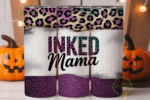 Inked Mama Glitter Leopard Print Tumbler Sublimation PixelChick 