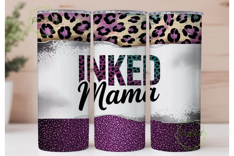 Inked Mama Glitter Leopard Print Tumbler Sublimation PixelChick 