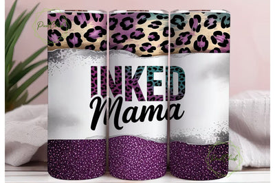 Inked Mama Glitter Leopard Print Tumbler Sublimation PixelChick 