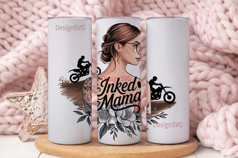 Inked Mama Motocross 20oz Tumbler Wrap Sublimation DesignSVG 