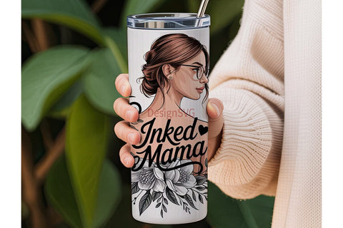 Inked Mama Motocross 20oz Tumbler Wrap Sublimation DesignSVG 