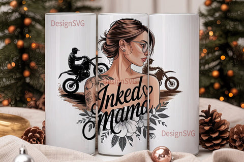 Inked Mama Motocross 20oz Tumbler Wrap Sublimation DesignSVG 