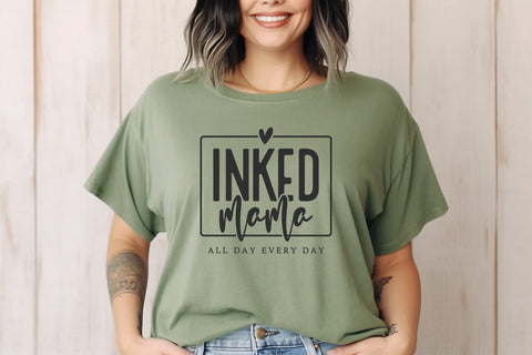 Inked Mama Svg Png Files, Funny Mom Svg, Mother's Day Svg, Mama Tshirt, Mama Shirts, Strong Woman Svg, Mom Mode Svg SVG DesignDestine 