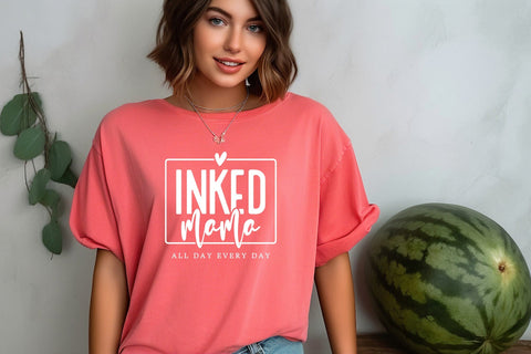 Inked Mama Svg Png Files, Funny Mom Svg, Mother's Day Svg, Mama Tshirt, Mama Shirts, Strong Woman Svg, Mom Mode Svg SVG DesignDestine 