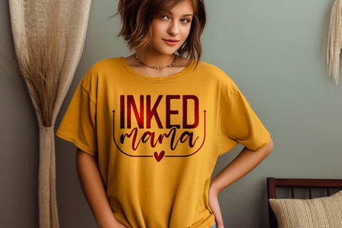 Inked Mama Svg Png Files, Mom life svg, Tattoo Svg, Funny Mom Svg, Mothers Day Svg, Boss Mama Svg, Strong Woman Svg SVG DesignDestine 